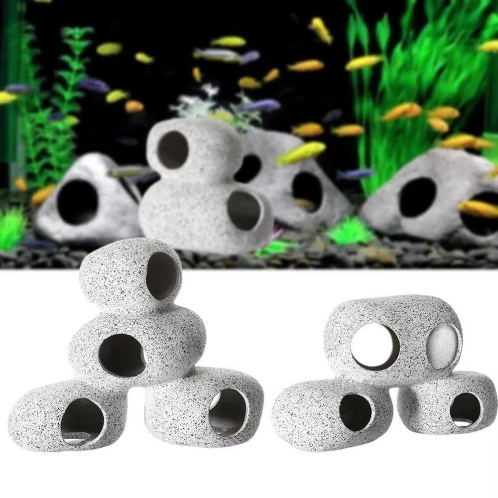 Aquarium Marine Sand - 자연스러운 느낌의 자주색 점토 수족관 은신처