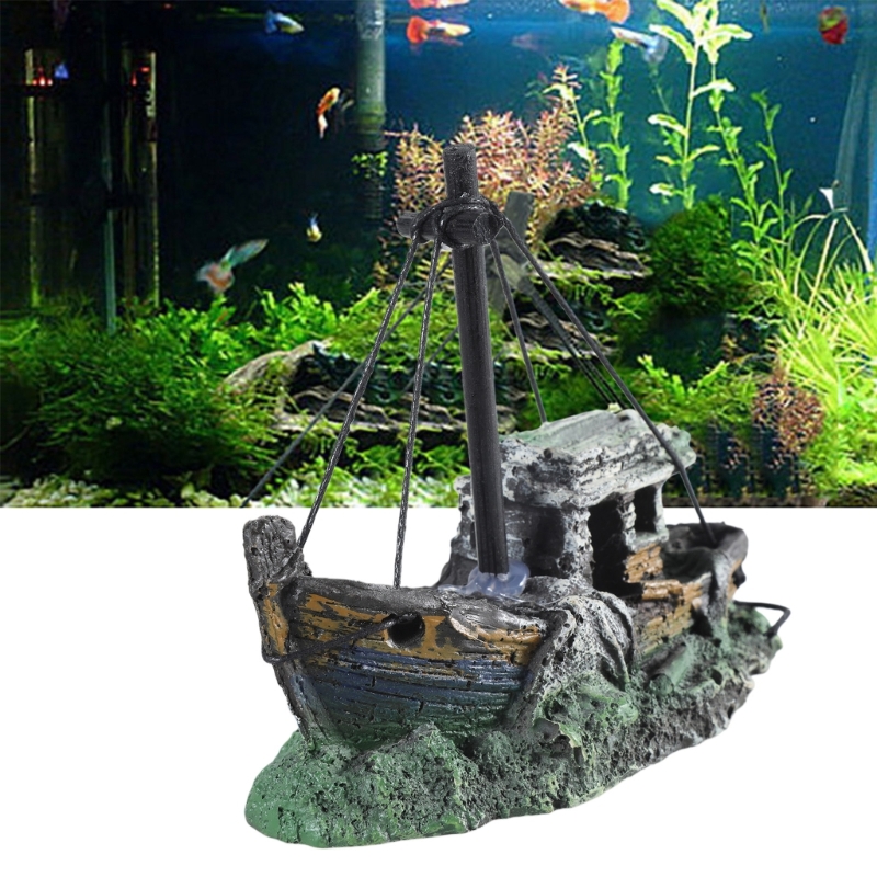 Aquarium Marineland - 수족관 침몰 한 선박 장식 수지