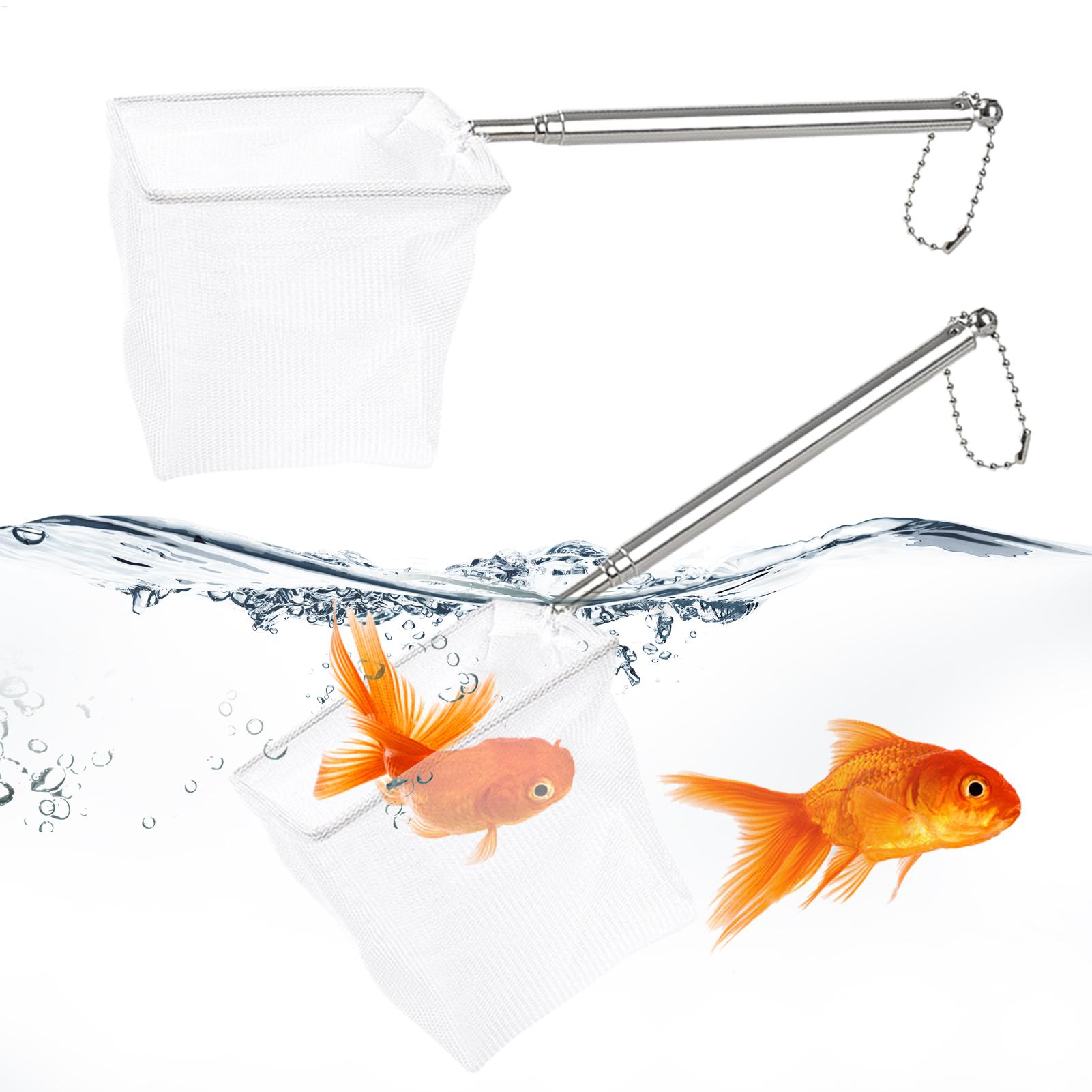 Aquarium Marineland - 2pcs 작은 물고기 그물망 텔레스코픽 핸들