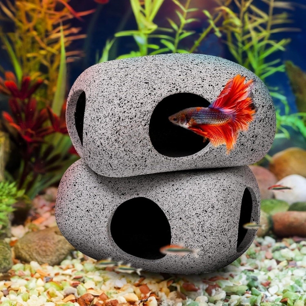 자연스러운 느낌의 자주색 점토 수족관 은신처 바위, 시 - Aquarium Marine Sand 리뷰 및 가격