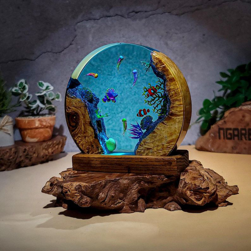 해양 수족관 생물 레진 테이블 램프 창의적인 예술 장식 - Aquarium & Marine Museum Ums 리뷰 및 가격