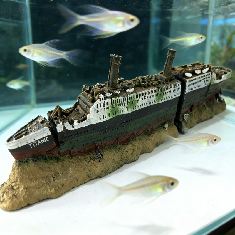 타이타닉 잔해물 어항 장식 침몰선 장식품 수족관 풍경  - Aquarium Marineland 리뷰 및 가격